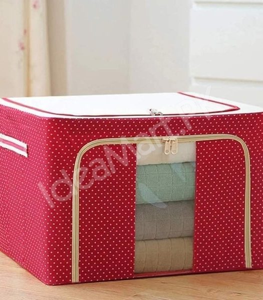 foldable-66-liter-clothes-and-blanket-storage-organizer-with-steel-frame-dual-zippers-product-image