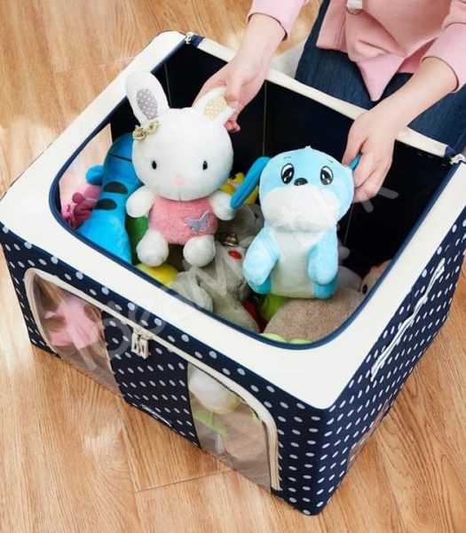 foldable-66-liter-clothes-and-blanket-storage-organizer-with-steel-frame-dual-zippers-product-image