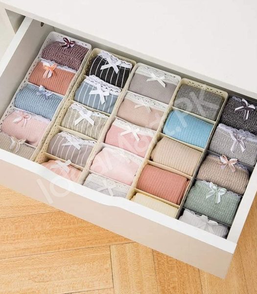 5-grid-plastic-stackable-drawer-organizer-basket-hollow-storage-bin-for-socks-clothes-product-image
