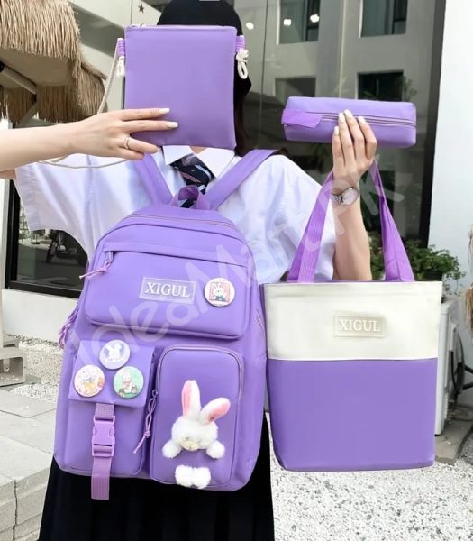 girls-4-in-1-nylon-bag-set-with-matching-tote-crossbody-pen-pouch-for-students-product-image