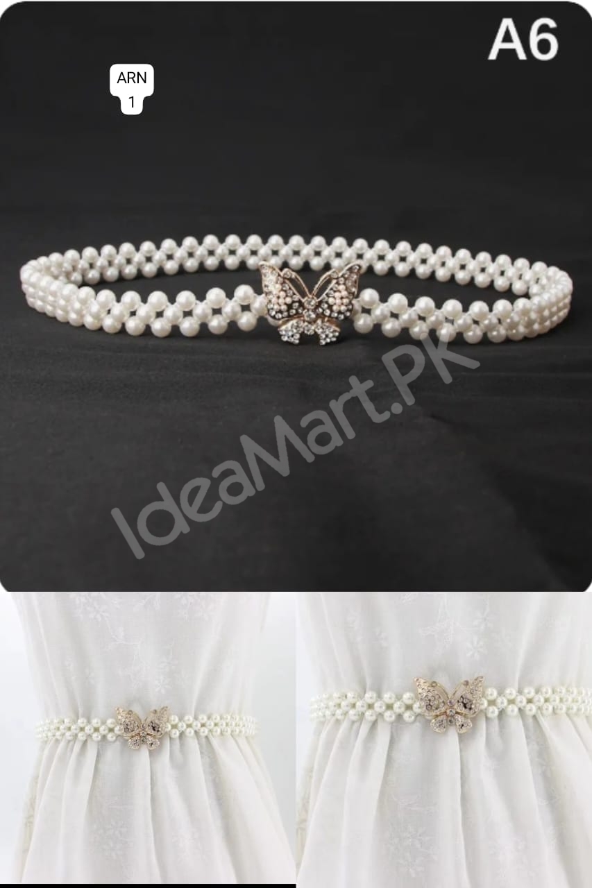 double-strand-pearl-waist-elastic-belt-with-rhinestone-butterfly-clasp-for-dresses-skirts-product-image