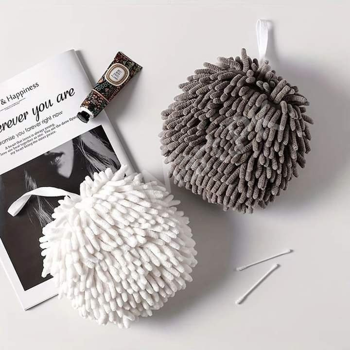 chenille-hand-towel-ball-hanging-microfiber-hand-dryer-for-kitchen-bathroom-product-image