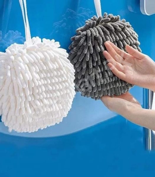 chenille-hand-towel-ball-hanging-microfiber-hand-dryer-for-kitchen-bathroom-product-image