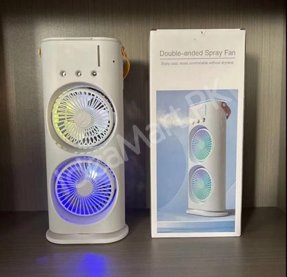 portable-dual-fan-air-cooler-humidifier-with-mist-3-speeds-led-light-usb-rechargeable-product-image