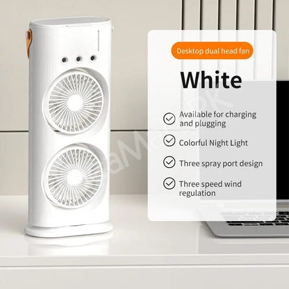 portable-dual-fan-air-cooler-humidifier-with-mist-3-speeds-led-light-usb-rechargeable-product-image