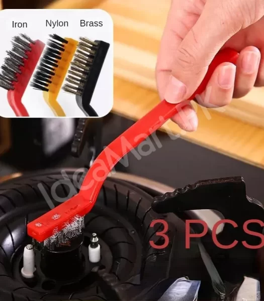 mini-wire-cleaning-brushes-3pcs-stainless-steel-brass-nylon-for-metal-range-hood-car-home-detailing-product-image