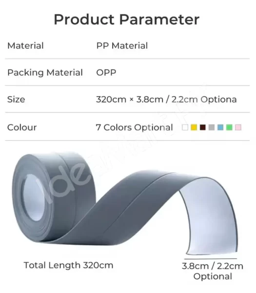 pvc-sealing-tape-bathroom-toilet-caulk-strip-self-adhesive-waterproof-mildew-proof-kitchen-sink-wall-corner-size-320cm-x-3-8cm-product-image