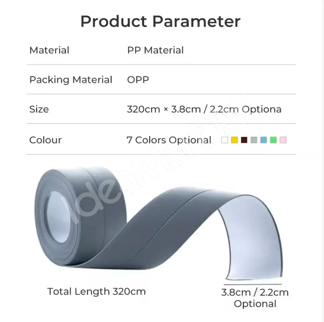 pvc-sealing-tape-bathroom-toilet-caulk-strip-self-adhesive-waterproof-mildew-proof-kitchen-sink-wall-corner-size-320cm-x-3-8cm-product-image