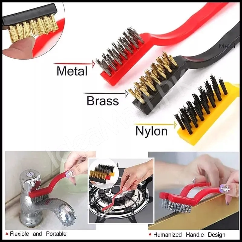 mini-wire-cleaning-brushes-3pcs-stainless-steel-brass-nylon-for-metal-range-hood-car-home-detailing-product-image