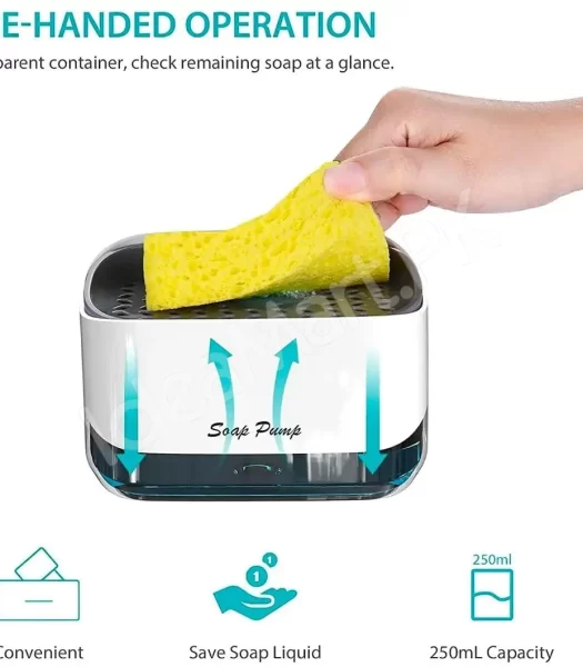 kitchen-dish-soap-dispenser-with-sponge-holder-newest-2-in-1-countertop-soap-pump-dispenserfor-kitchen-sink-dishwashing-soap-dispensers12-5-ounces-product-image