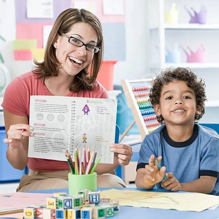 sank-magic-practice-copybook-set-4-learning-books-with-magic-pen-10-refills-for-tracing-handwriting-alphabet-numbers-montessori-preschool-kids-product-image