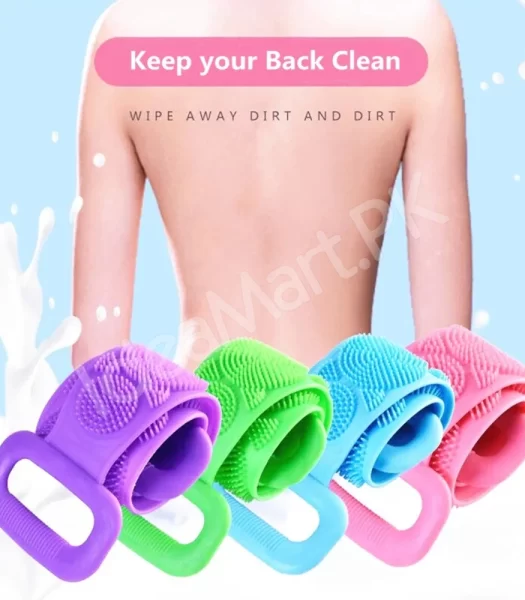 silicone-bath-body-brush-70cm-double-sided-soft-exfoliating-massage-scrubber-with-back-strap-for-shower-spa-home-use-product-image