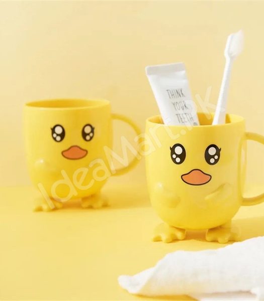 duck-mouthwash-cup-with-handle-bathroom-tumbler-and-toothbrush-holder-for-kids-home-and-travel-use-product-image