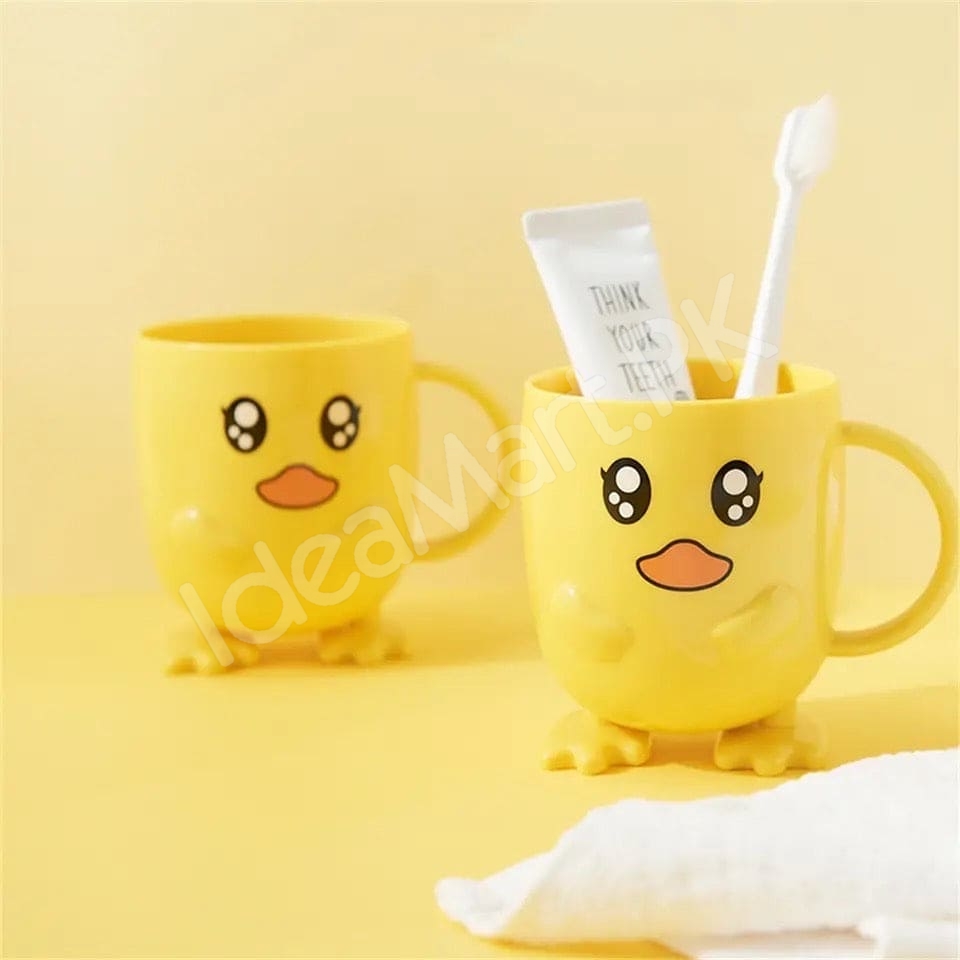 duck-mouthwash-cup-with-handle-bathroom-tumbler-and-toothbrush-holder-for-kids-home-and-travel-use-product-image