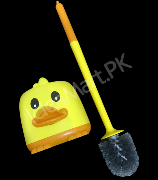 yellow-duck-design-toilet-brush-and-holder-set-for-bathroom-wall-mounted-or-freestanding-with-long-handle-product-image