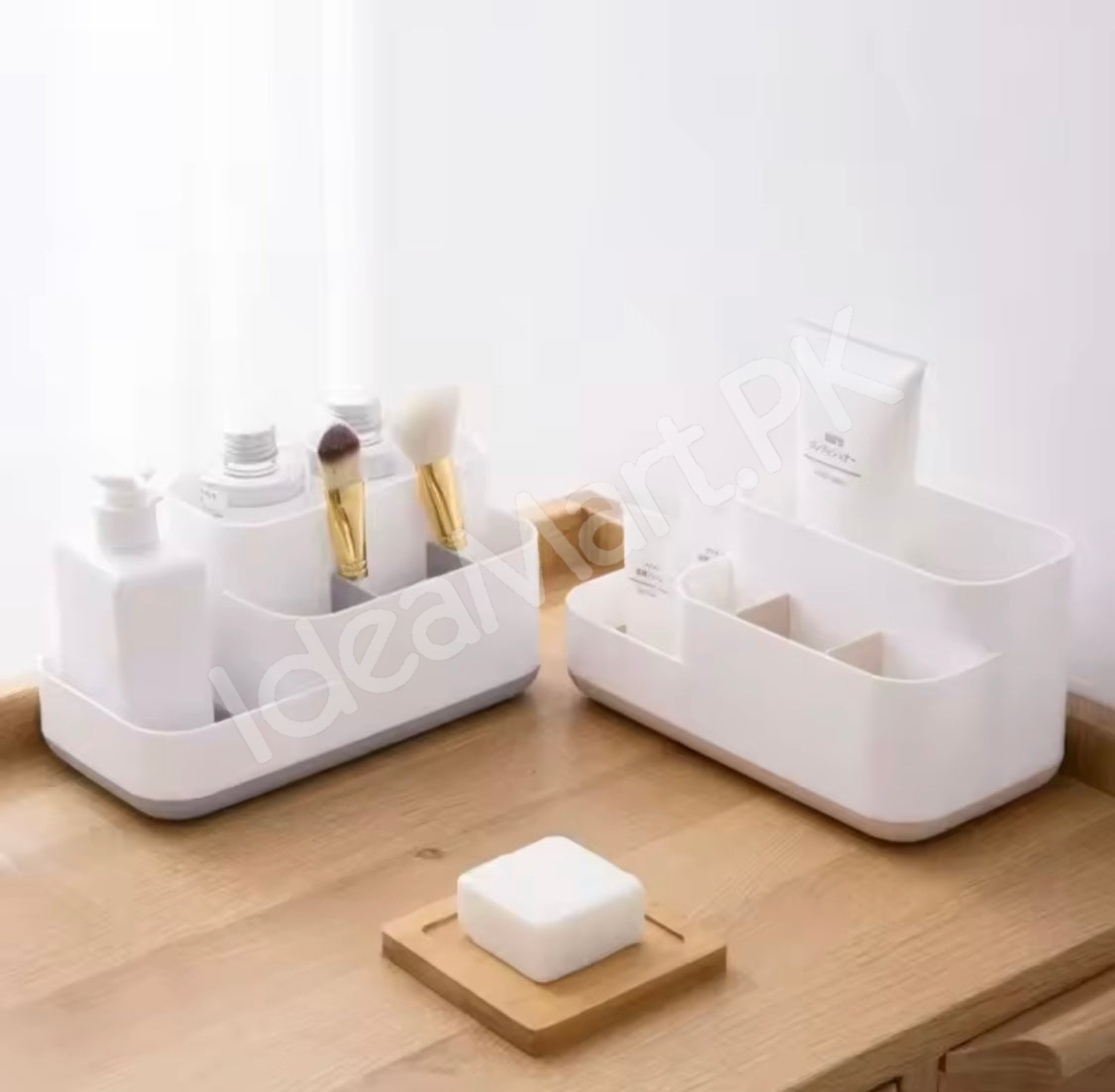 5-compartment-makeup-organizer-caddy-desktop-vanity-storage-box-for-lipstick-brushes-skincare-cosmetics-product-image