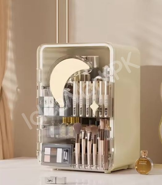 portable-cosmetic-storage-cabinet-with-3-drawers-multi-grid-storage-and-built-in-mirror-for-skincare-and-makeup-vanity-tidy-product-image