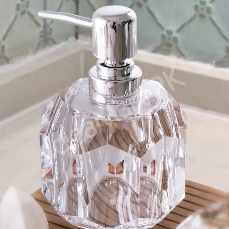 luxury-crystal-cut-glass-liquid-soap-dispenser-with-chrome-pump-for-bathroom-vanity-and-kitchen-countertop-product-image