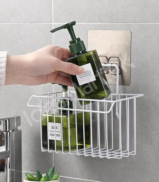 metal-sponge-holder-with-towel-stand-kitchen-dish-cloth-sponge-shelf-storage-basket-bathroom-towel-drain-rack-kitchen-organizer-shower-caddy-basket-shelf-product-image