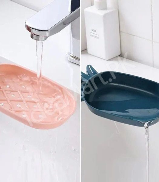 pineapple-shape-plastic-soap-dish-with-double-layer-drain-design-fruity-bathroom-soap-box-organizer-product-image