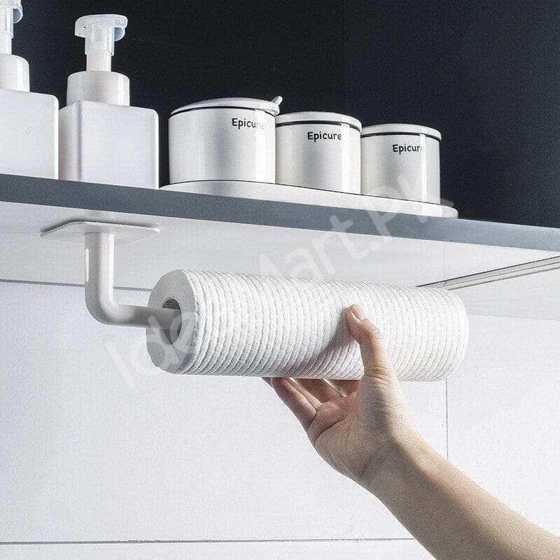 plastic-no-drill-adhesive-wall-mount-paper-towel-holder-and-toilet-roll-dispenser-for-kitchen-and-bathroom-product-image