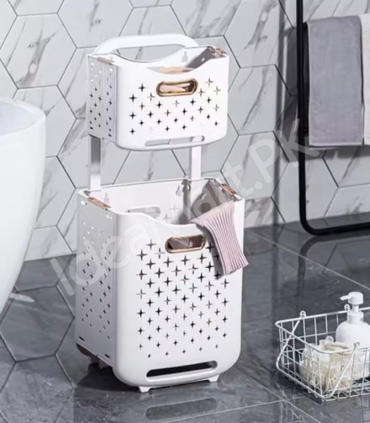 large-capacity-2-layers-durable-clothes-basket-children-clothes-toys-book-storage-organizer-foldable-laundry-basket-multifunctional-storage-dirty-clothes-basket-product-image
