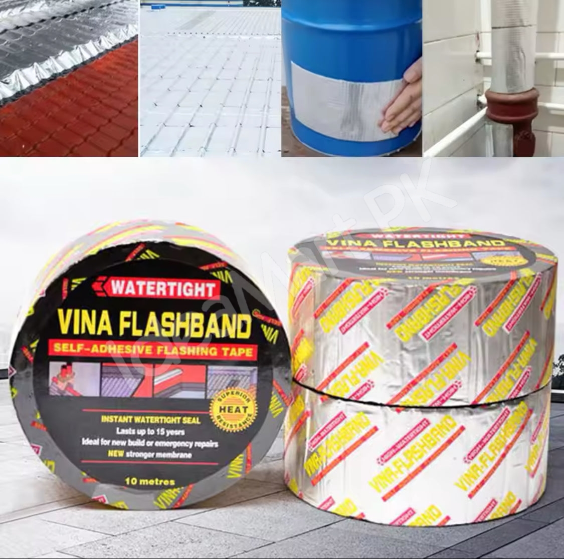 watertight-sealing-tape-self-adhesive-butyl-rubber-leak-repair-aluminum-flashing-for-rv-roof-pipe-window-home-product-image