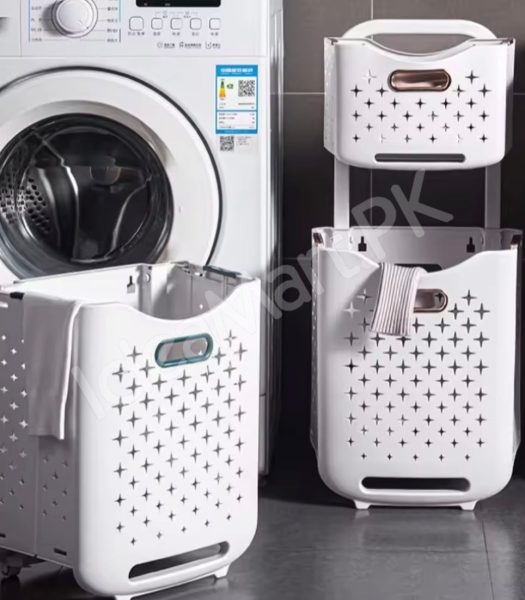 large-capacity-2-layers-durable-clothes-basket-children-clothes-toys-book-storage-organizer-foldable-laundry-basket-multifunctional-storage-dirty-clothes-basket-product-image