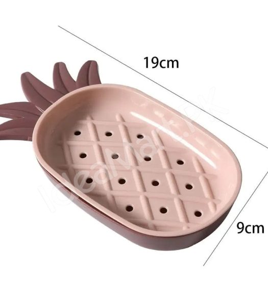 pineapple-shape-plastic-soap-dish-with-double-layer-drain-design-fruity-bathroom-soap-box-organizer-product-image
