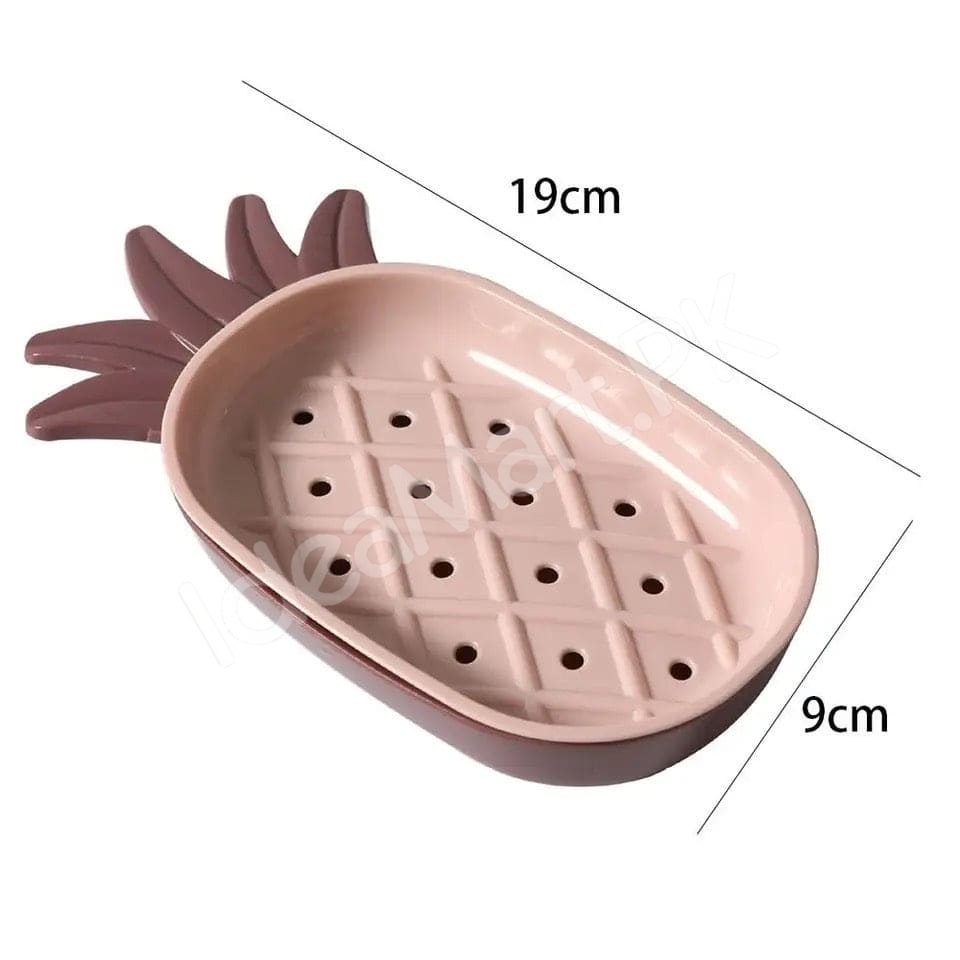 pineapple-shape-plastic-soap-dish-with-double-layer-drain-design-fruity-bathroom-soap-box-organizer-product-image