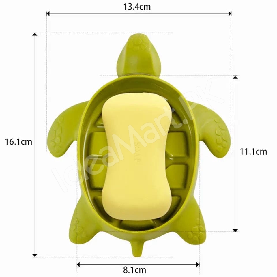 cute-green-slotted-turtle-soap-holder-dish-bathroom-countertop-shower-bar-drainer-product-image