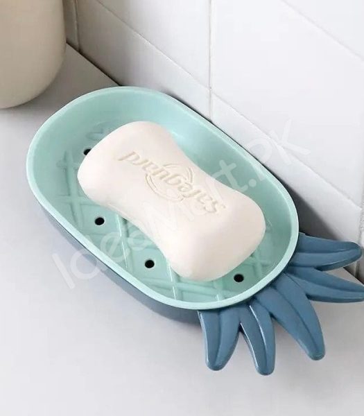 pineapple-shape-plastic-soap-dish-with-double-layer-drain-design-fruity-bathroom-soap-box-organizer-product-image