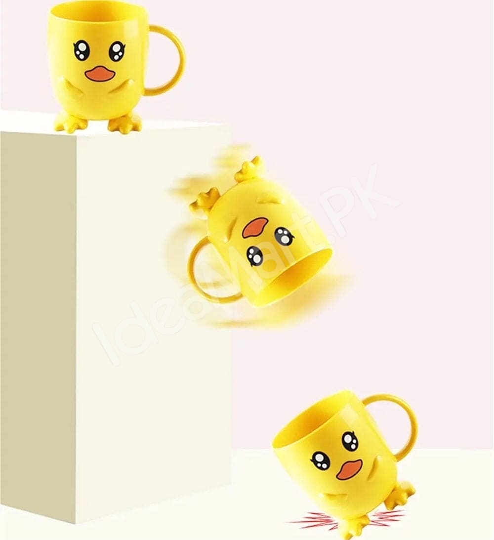 duck-mouthwash-cup-with-handle-bathroom-tumbler-and-toothbrush-holder-for-kids-home-and-travel-use-product-image