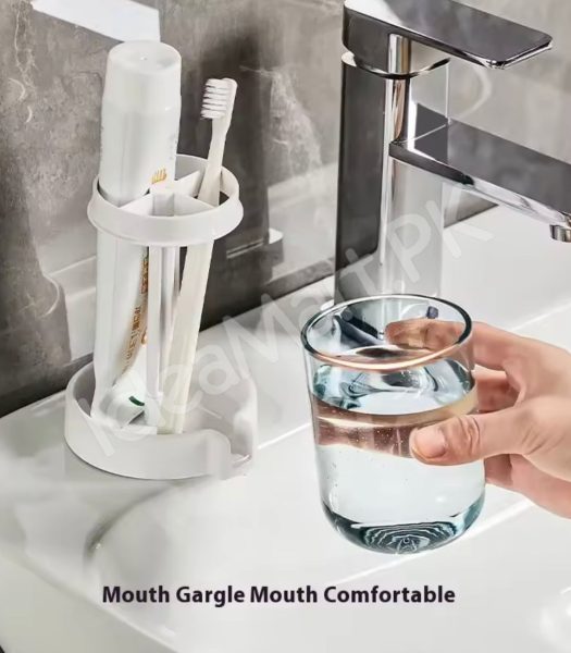 dustproof-toothbrush-holder-with-protective-cover-stand-alone-toothpaste-storage-rack-multi-slot-countertop-bathroom-vanity-organizer-product-image