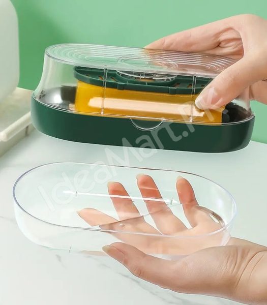 roller-bar-soap-box-and-dispenser-with-lid-quick-foaming-drain-holder-for-bathroom-and-kitchen-countertop-product-image