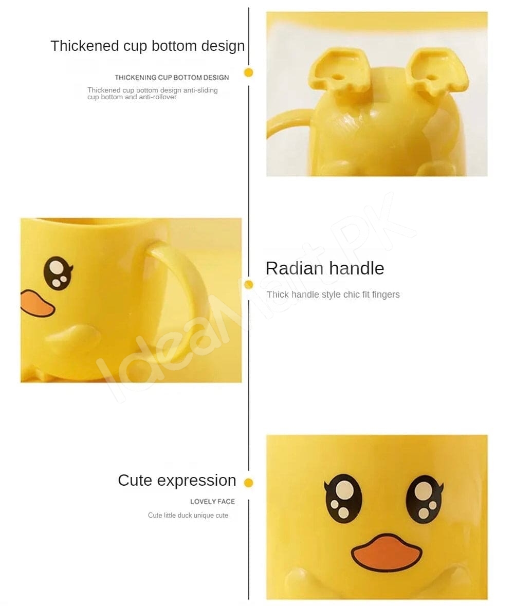duck-mouthwash-cup-with-handle-bathroom-tumbler-and-toothbrush-holder-for-kids-home-and-travel-use-product-image