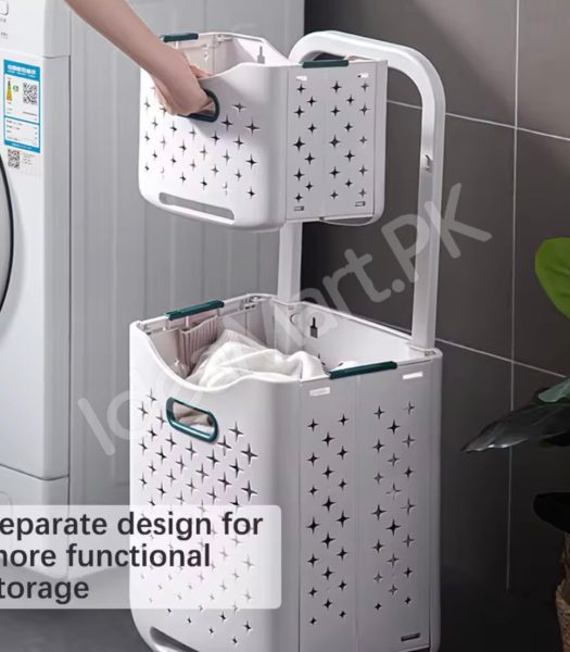 large-capacity-2-layers-durable-clothes-basket-children-clothes-toys-book-storage-organizer-foldable-laundry-basket-multifunctional-storage-dirty-clothes-basket-product-image