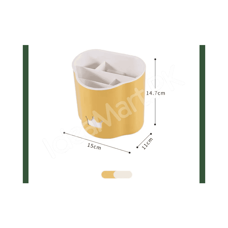 crown-design-bathroom-organizer-with-5-grids-wall-mounted-and-countertop-holder-removable-inner-cup-for-toiletries-product-image