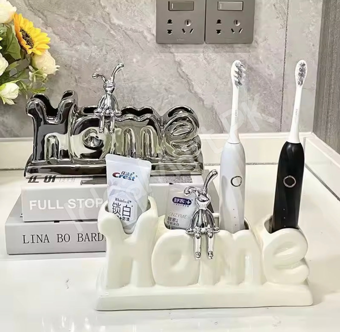 home-design-ceramic-countertop-toothbrush-holder-with-multiple-slots-for-electric-brushes-and-toothpaste-storage-product-image