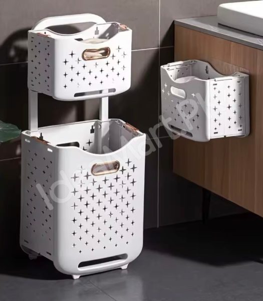 large-capacity-2-layers-durable-clothes-basket-children-clothes-toys-book-storage-organizer-foldable-laundry-basket-multifunctional-storage-dirty-clothes-basket-product-image
