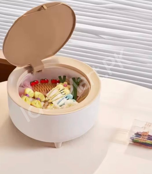 nordic-press-round-desktop-trash-can-with-wooden-lid-compact-waste-bin-for-office-desk-vanity-countertop-bedside-use-product-image