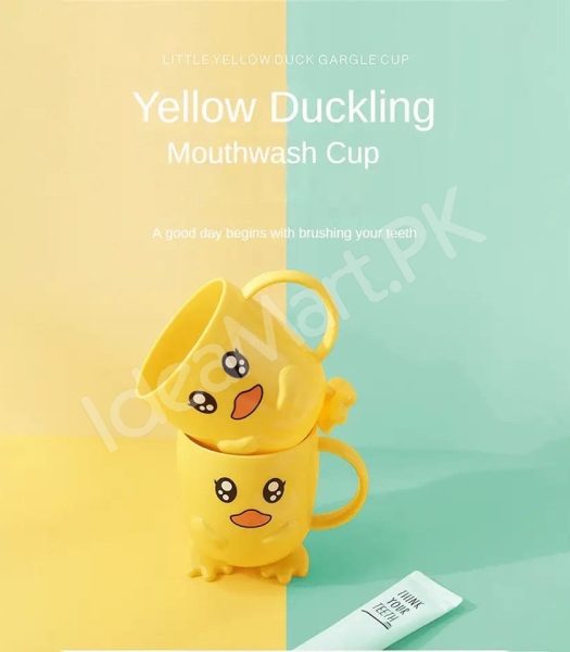 duck-mouthwash-cup-with-handle-bathroom-tumbler-and-toothbrush-holder-for-kids-home-and-travel-use-product-image