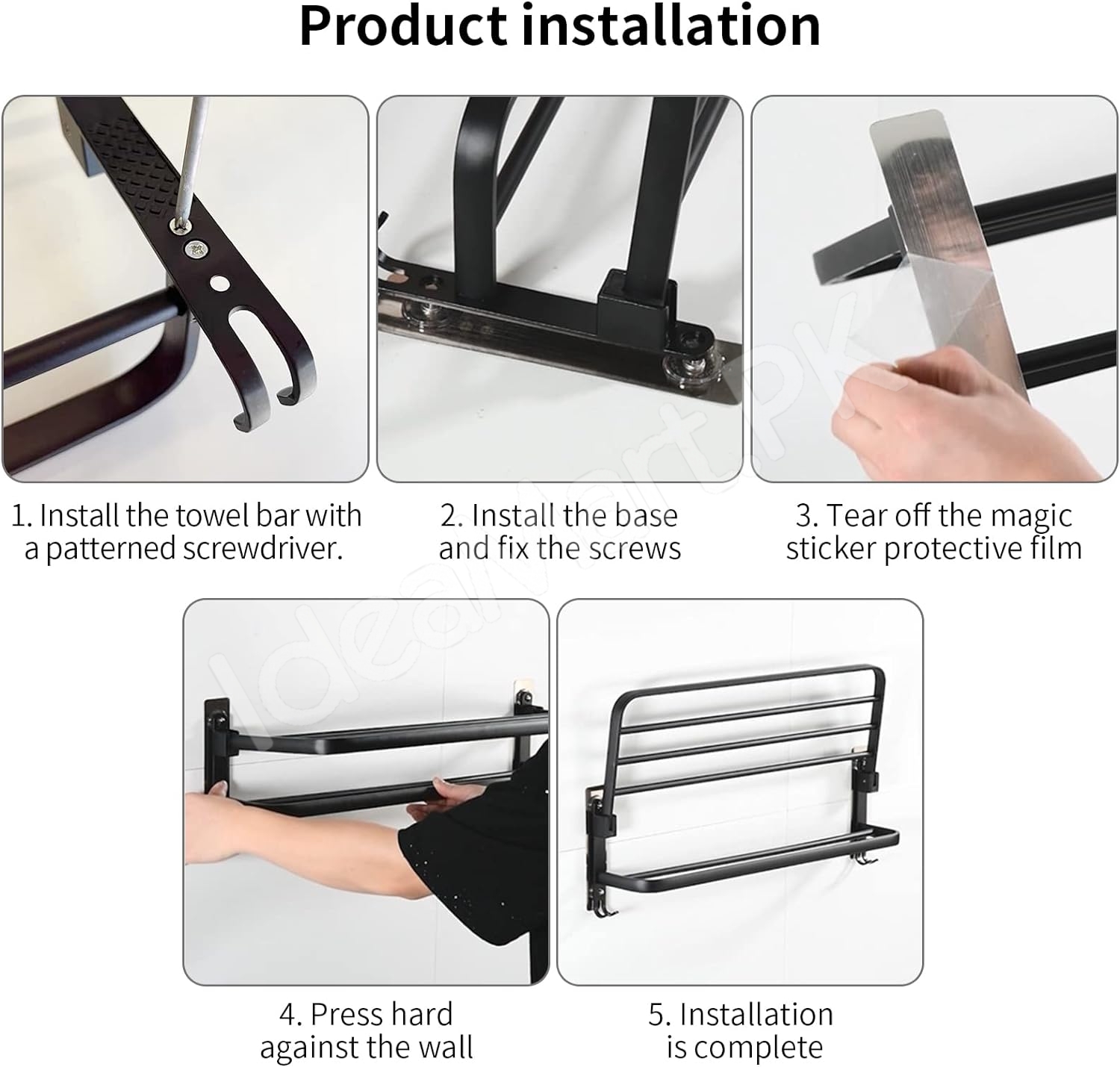 aluminum-space-saving-wall-mounted-double-folding-bath-towel-holder-shelf-with-hooks-for-bathroom-storage-product-image