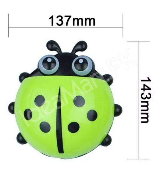 cute-ladybug-design-suction-cup-wall-mount-toothbrush-and-toothpaste-organizer-for-kids-bathroom-storage-product-image
