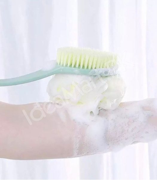 2-in-1-bathing-scrubbing-long-handle-brush-shower-body-brush-with-bristles-loofah-back-scrubber-mesh-sponge-for-full-body-cleaning-product-image