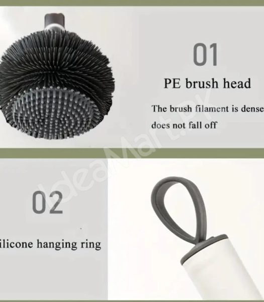 self-optical-toilet-bowl-brush-with-soft-silicone-bristles-flexible-brush-head-and-long-handle-for-dead-corner-cleaning-product-image