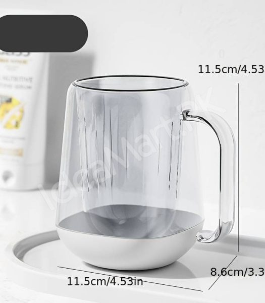 transparent-mouthwash-mug-plastic-tumbler-with-handle-modern-design-for-bathroom-storage-oral-care-product-image