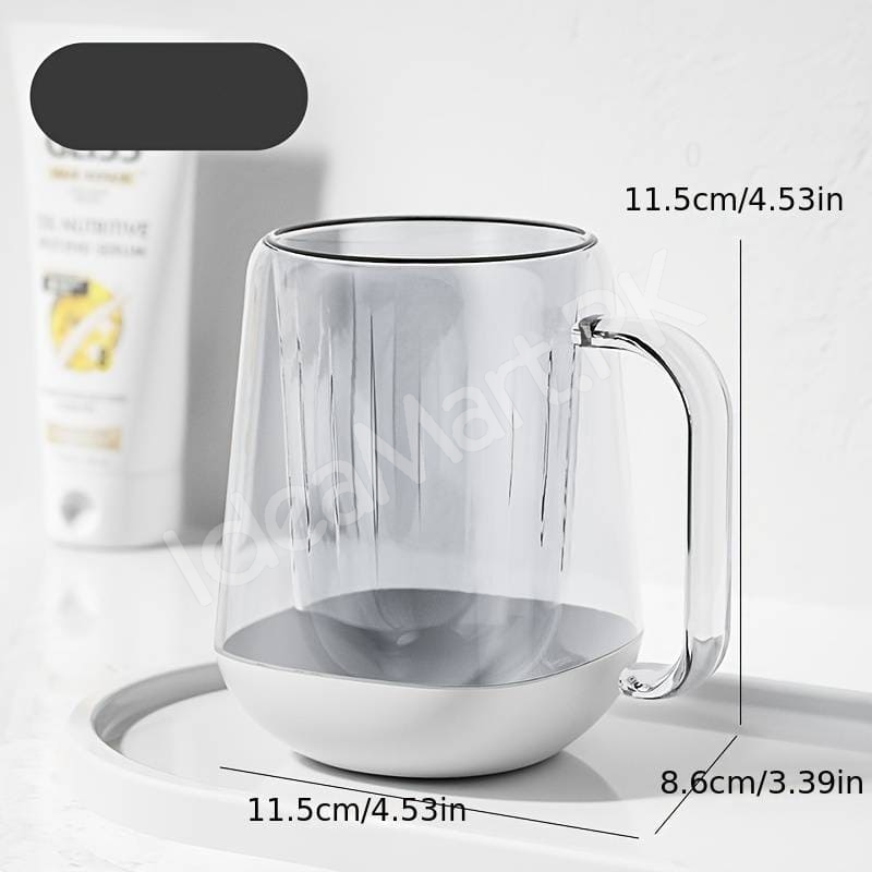 transparent-mouthwash-mug-plastic-tumbler-with-handle-modern-design-for-bathroom-storage-oral-care-product-image