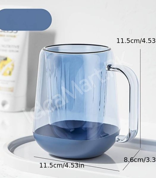 transparent-mouthwash-mug-plastic-tumbler-with-handle-modern-design-for-bathroom-storage-oral-care-product-image