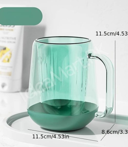 transparent-mouthwash-mug-plastic-tumbler-with-handle-modern-design-for-bathroom-storage-oral-care-product-image